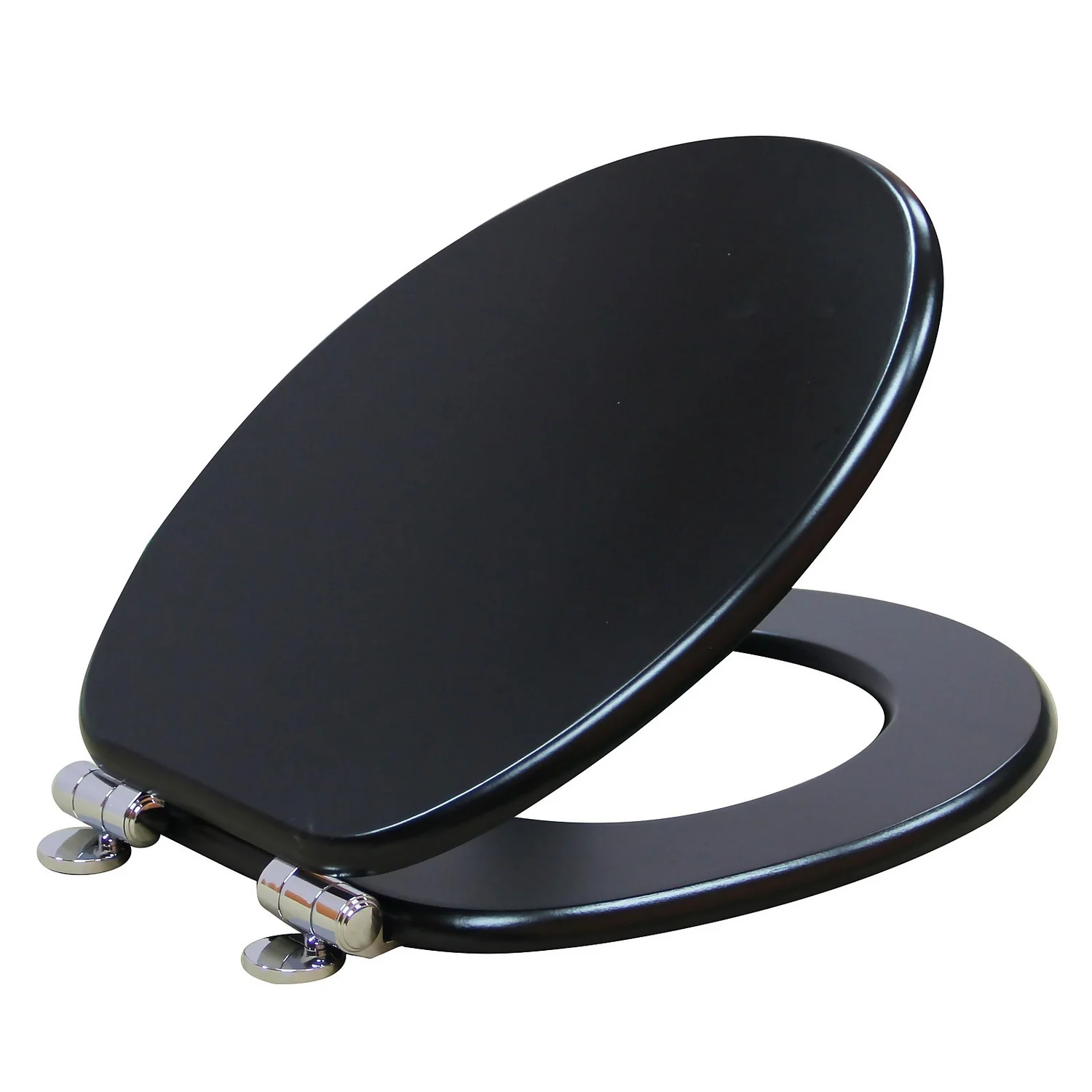 Soft Close Wooden Toilet Seat - Black