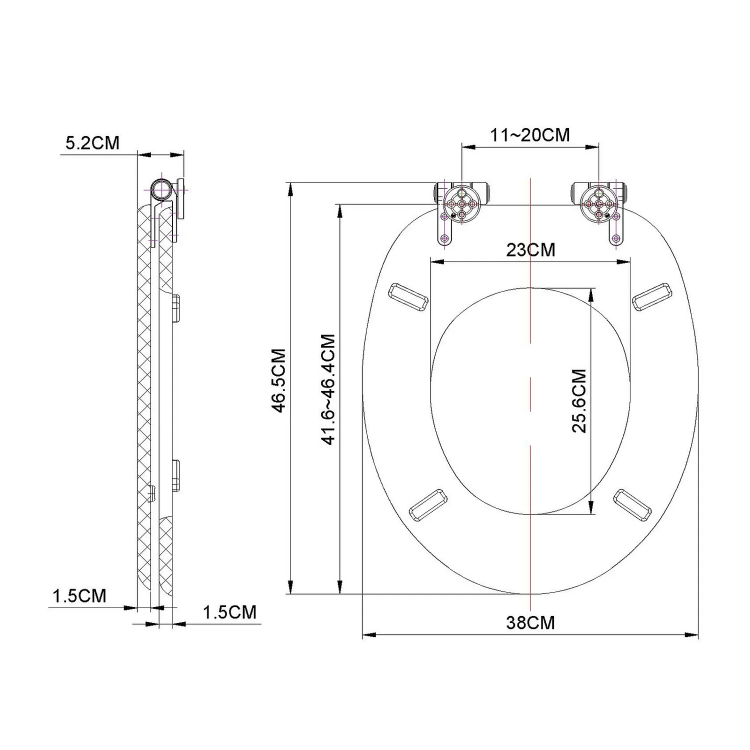 Soft Close Wooden Toilet Seat - Black - Image 7