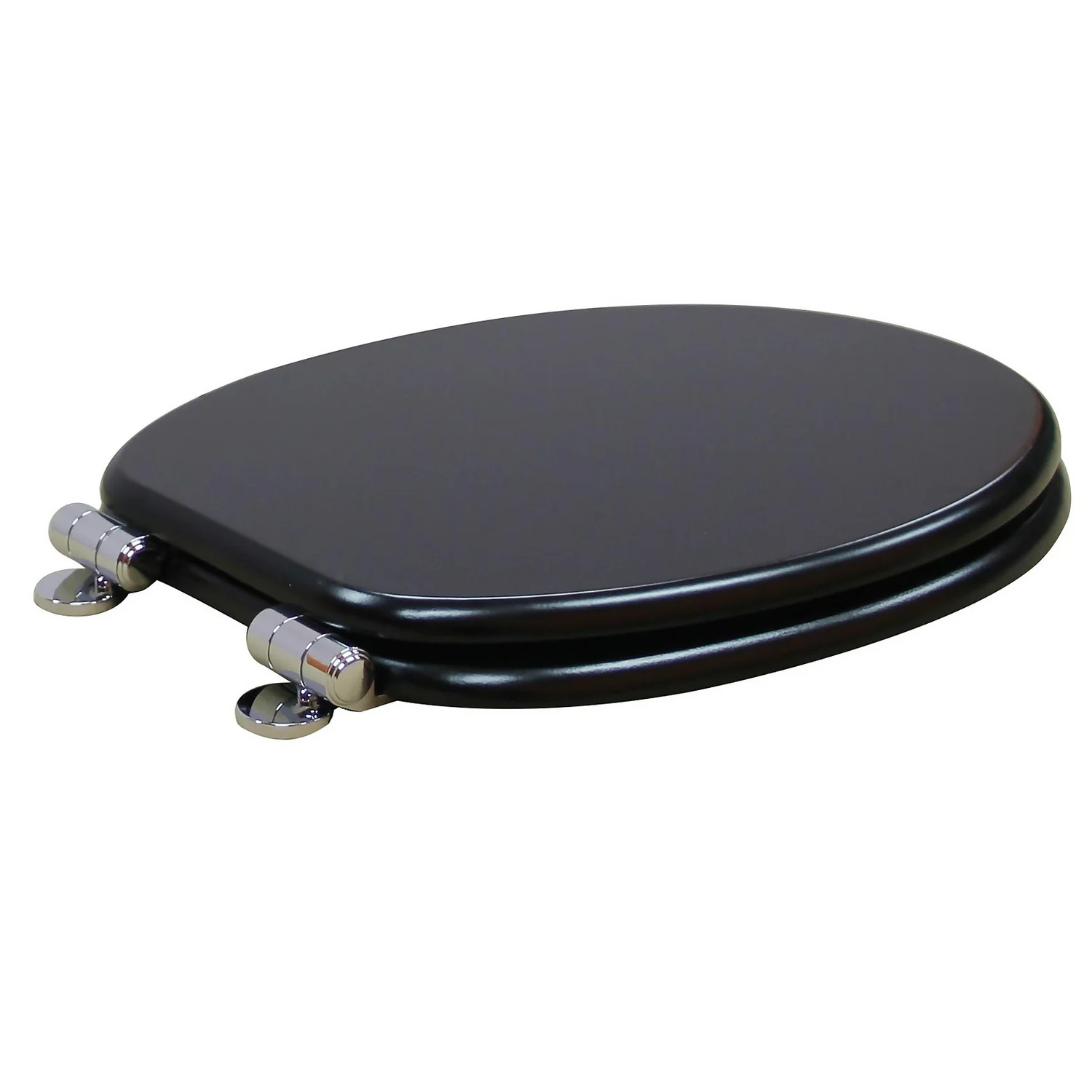 Soft Close Wooden Toilet Seat - Black - Image 4