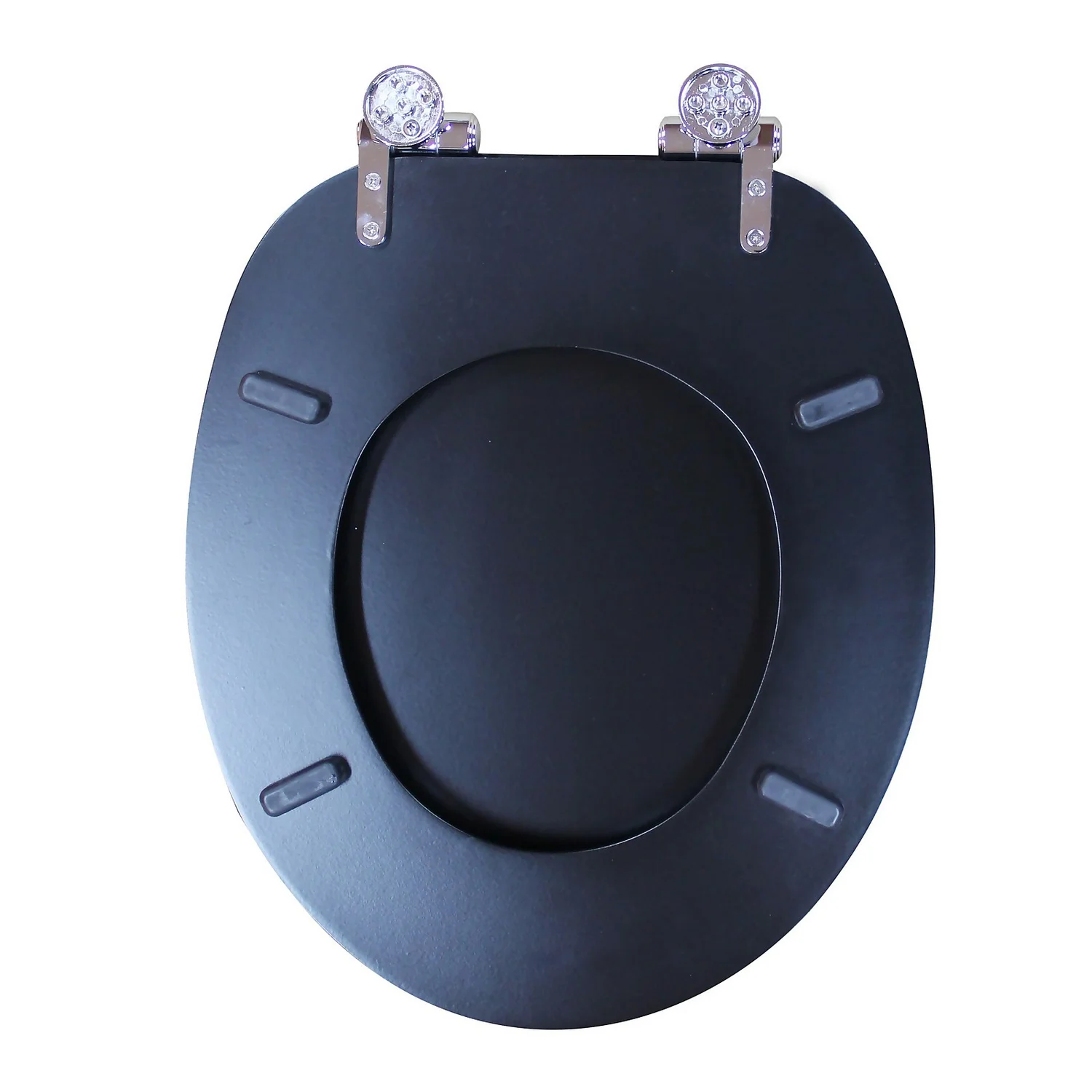 Soft Close Wooden Toilet Seat - Black - Image 5