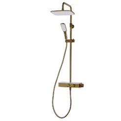 Triton Push Button Mixer Shower - Brushed - Brass